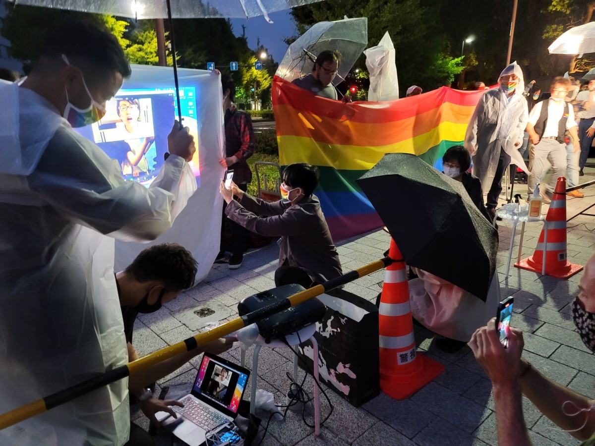 自民党本部前で『LGBT法案』審議先送りに抗議